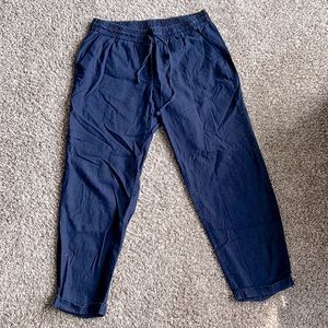 J Crew navy Linen ankle pants